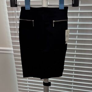 Joe Benbasset Black Pencil Skirt with Zip Pocket Detail